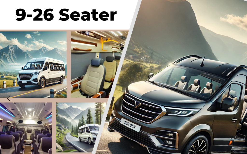 9-seater Tempo Traveller rental with AC and professional driver for group travel